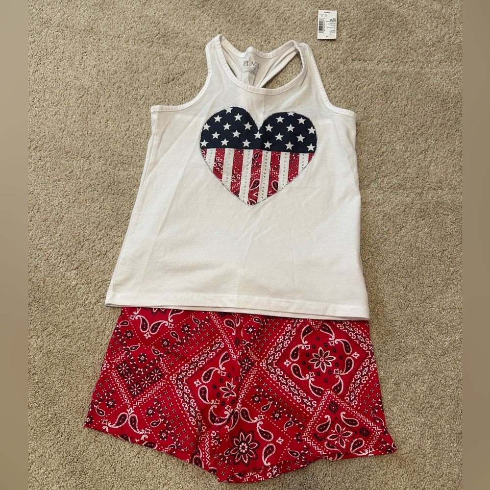 The Children's Place White and Red Kids Matching Set